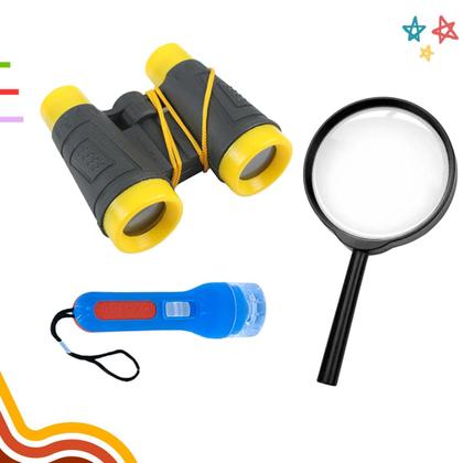 Imagem de Kit Detetive Infantil Binóculo Lupa Lanterna Adventure