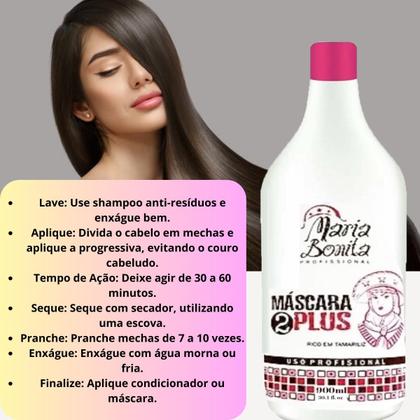 Imagem de Kit Detok Maria Bonita Escova Alisamento Redutor Volume 1800 Ml