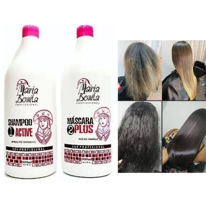 Imagem de Kit Detok Maria Bonita Escova Alisamento Redutor Volume 1800 Ml