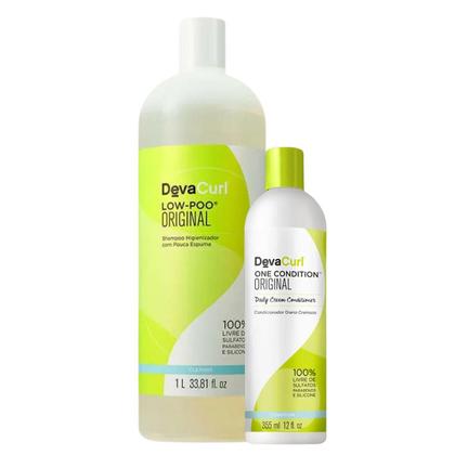 Imagem de Kit Deva Curl Original Shampoo LOW-POO 1 litro+Condicionador One Condition 355ml