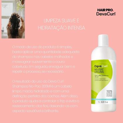 Imagem de Kit Deva Curls Original Shampoo No-Poo 1l, Condicionador One condition 1L (2 produtos) + sachês surpresa