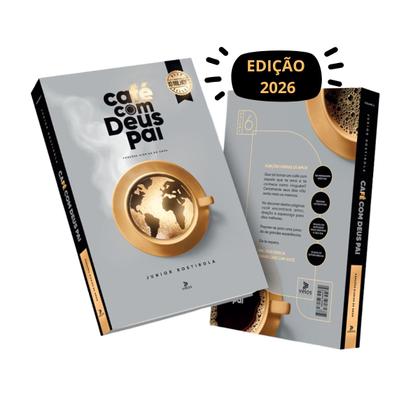 Imagem de Kit Devocional Café Com Deus Pai  Junior Rostirola Edição 2026 Caneca Branca Lançamento