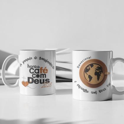 Imagem de Kit Devocional Café Com Deus Pai  Junior Rostirola Edição 2026 Caneca Branca Lançamento