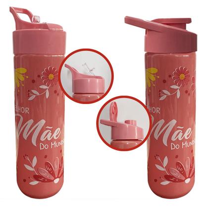 Imagem de Kit Dia Das Mães Garrafa de 700 ml Com Planner Marrom de 80 Folhas Agenda Anotações Presente