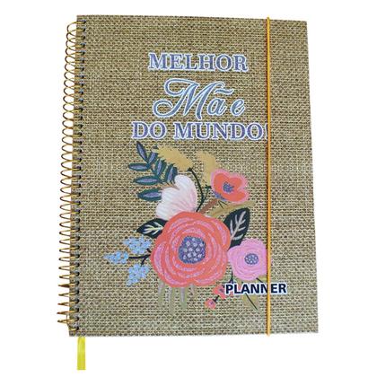 Imagem de Kit Dia Das Mães Garrafa de 700 ml Com Planner Marrom de 80 Folhas Agenda Anotações Presente