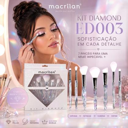 Imagem de Kit diamond macrilan 7 pincéis profissionais ed003