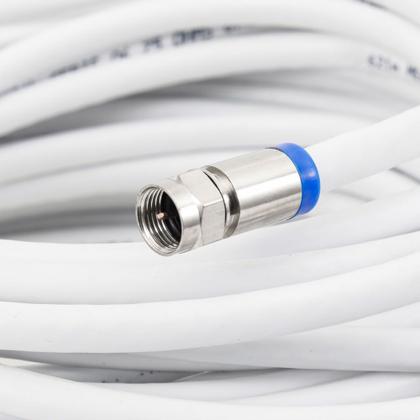 Imagem de Kit Digital Cabo Coaxial com Conector e Acessórios RG6 67% de Malha 15 Metros - 9943 - MEGATRON