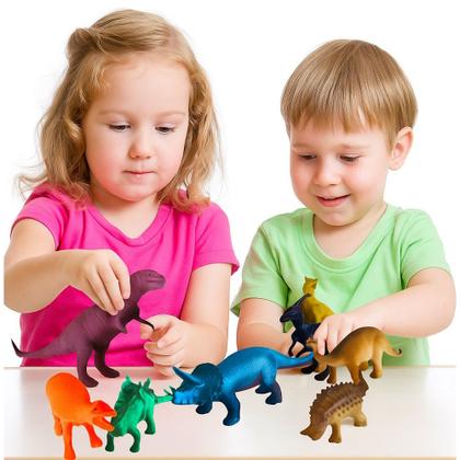 Imagem de Kit Dinosssauros 64 Blocos de Montar 8 Miniaturas Brinquedo