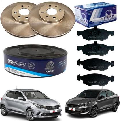 Imagem de Kit Disco + Pastilha Freio Dianteiro Fiat Argo Fiat Cronos 1.3 8v 2017 2018 2019 2020 2021....