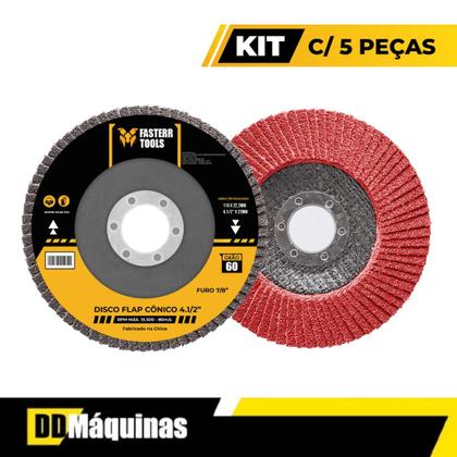 Imagem de Kit Discos Flap Grão 60 Aço Cônico 4.1 2 Fasterr FSTC07