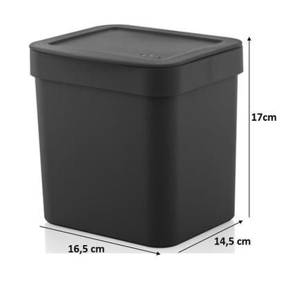 Imagem de Kit Dispenser Porta Detergente 650ml + Lixeira 2,5 Litros Cozinha Trium - Ou