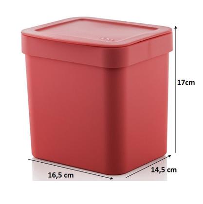 Imagem de Kit Dispenser Porta Detergente 650ml + Lixeira 2,5 Litros Cozinha Trium - Ou