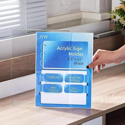 Imagem de Kit Display 5 Expositores Acrílico Folheto A4 Mesa Vertical