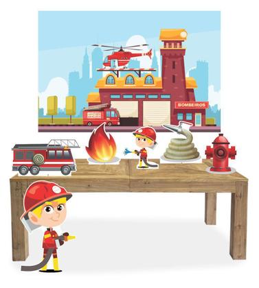 Imagem de Kit Display Bombeiro Cabelo Loiro 6 Peças + Painel Grande