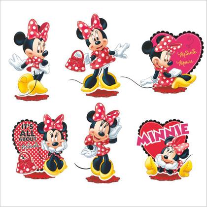 Imagem de Kit Display Enfeite Mesa Festa Decoração Minnie  EVA Vermelha
