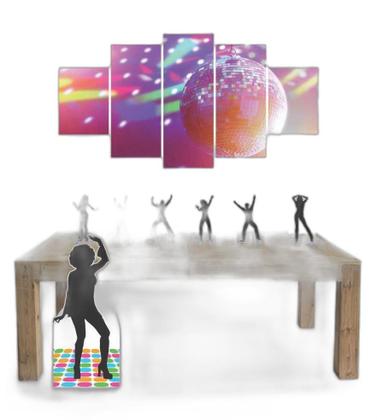 Imagem de Kit Display Festa Anos 80 Discoteca Mulher + Quadro