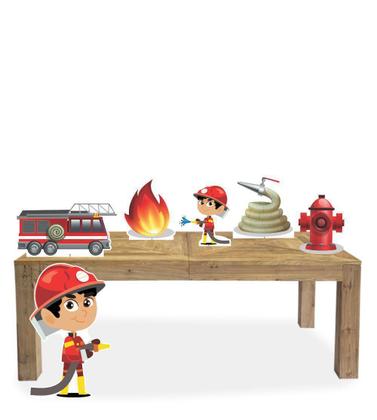 Imagem de Kit Display Festa Bombeiro Moreno 6 Displays