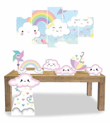 Imagem de Kit Display Festa Chuva Benção Menina + Quadro Decorativo