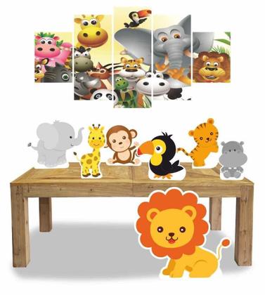 Imagem de Kit Display Festa Safari + Quadro Decorativo Mosaico