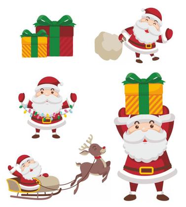 Imagem de Kit Display Mdf Feliz Natal Papai Noel Com 5 Peças + Painel
