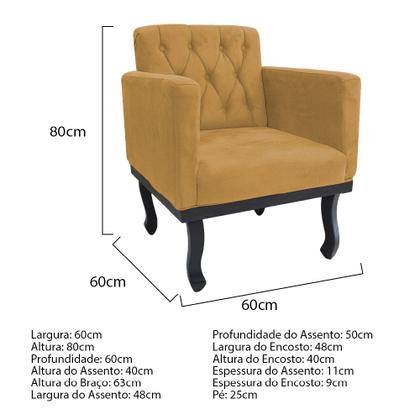 Imagem de Kit Diva Recamier Azura 140cm Lado Esquerdo e 02 Poltronas Classic Suede - Amarena Móveis