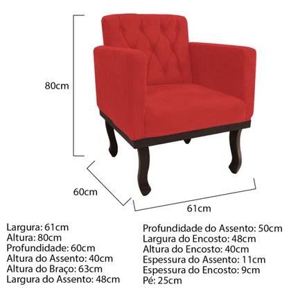 Imagem de Kit Diva Recamier Diana 160cm Lado Esquerdo e 01 Poltrona Classic Corano - Doce Sonho Móveis