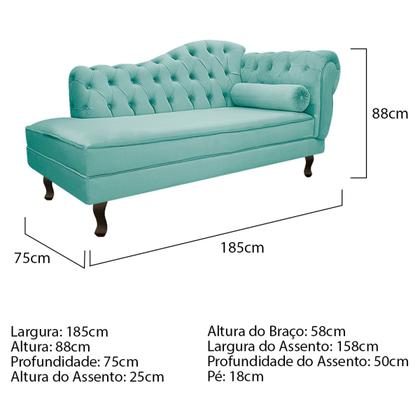 Imagem de Kit Diva Recamier Diana 185cm Lado Esquerdo e 02 Poltronas Julia Suede - Amarena Móveis