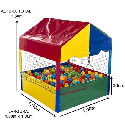 Imagem de Kit Diversão Infantil Piscina de Bolinhas 1,00m com 500 Bolinhas e Escorregador