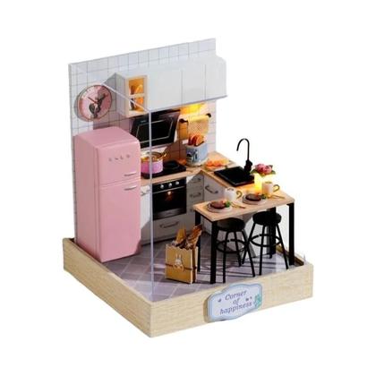 Imagem de Kit DIY de Casa de Boneca em Miniatura de Madeira - Decoração e Brinquedo