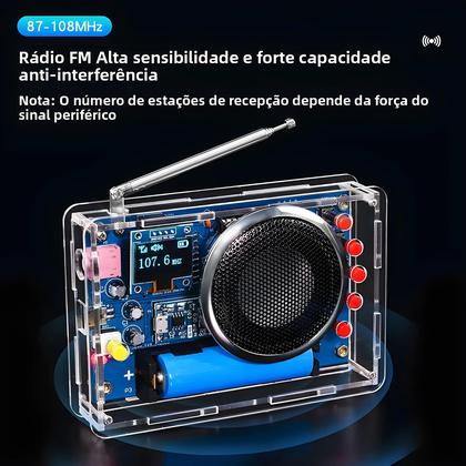 Imagem de Kit DIY De Rádio FM Com Display OLED Módulo RDA5807 87-108MHz Função De Busca Automática E