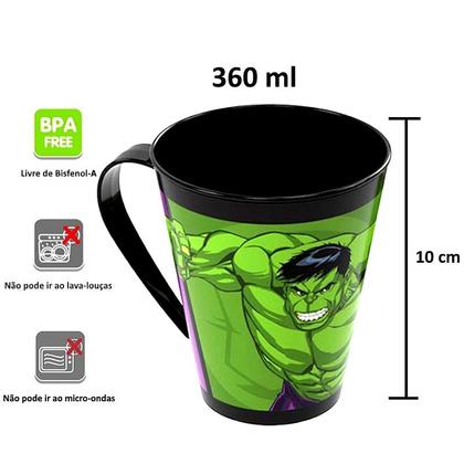 Imagem de Kit do Hulk com Copo Garrafa e Caneca Infantil Plasútil