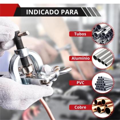 Imagem de Kit Dobrador Flangeador E Cortador De Tubos Cobre 1/8 A 1/2