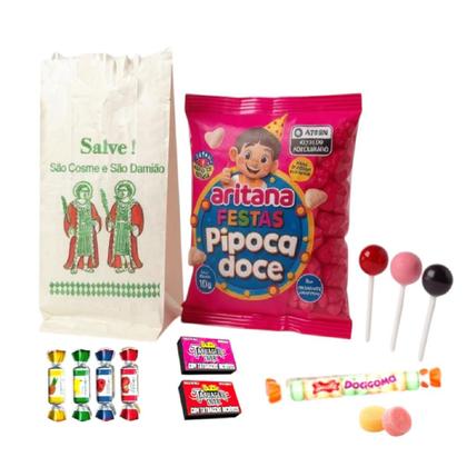 Imagem de Kit Doces Cosme e Damião Crianças com 50 Saquinhos papel