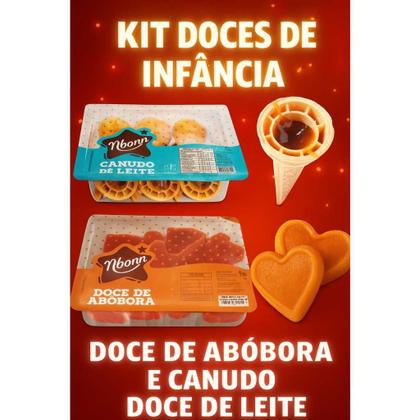 Imagem de Kit Doces de Infância  Doce de Abóbora Coração + Canudo de Doce de Leite Tradicional
