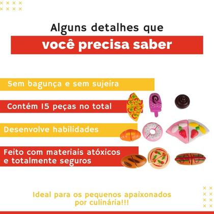 Imagem de Kit Doces P/ Cortar Tá na Mesa Rec Rec C/ 15pçs tiras autocolantes Zoop