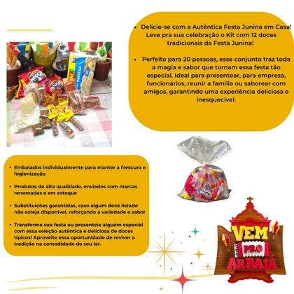 Imagem de Kit Doces Típicos Festa Junina Embalado para 20 pessoas