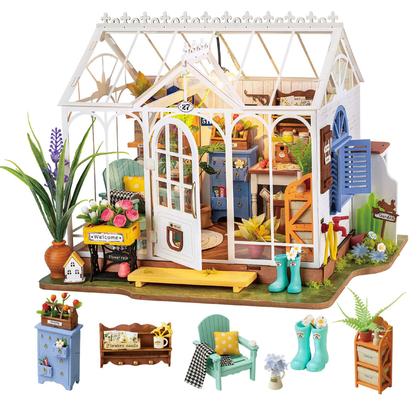 Imagem de Kit Dollhouse Rolife Dreamy Garden House com LED em escala 1/24