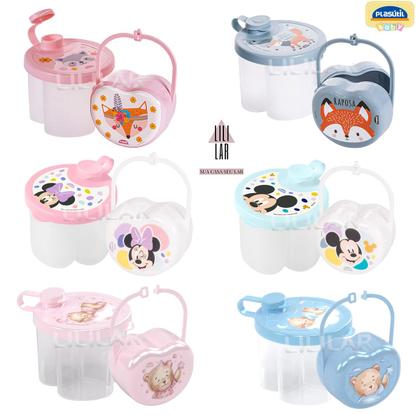 Imagem de Kit Dosador de Leite em Pó 3 Divisórias e Porta Chupeta com Alça