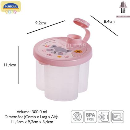 Imagem de Kit Dosador de Leite em Pó 3 Divisórias e Porta Chupeta com Alça