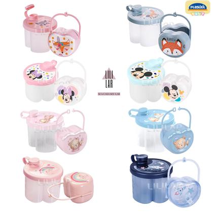 Imagem de Kit Dosador de Leite em Pó 3 Divisórias e Porta Chupeta com Alça