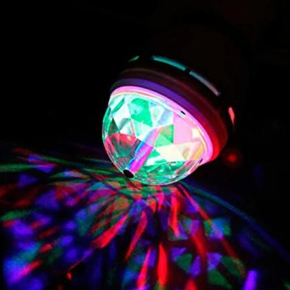 Imagem de Kit Duas Lâmpada Led Globo Colorida Rotativa Giratória Festa 110V/220V