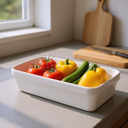 Imagem de Kit Duas Travessas de Melamina Retangular Funda 30 x 22,5 x 5,7cm WECK