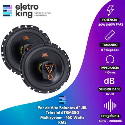 Imagem de Kit Duas Vias Jbl e Amplificador Ts800 Taramps Com Alto Falantes 6 Pol