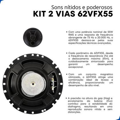 Imagem de Kit Duas Vias Jbl Flex 4 Alto Falantes 6 Polegadas 55w Rms