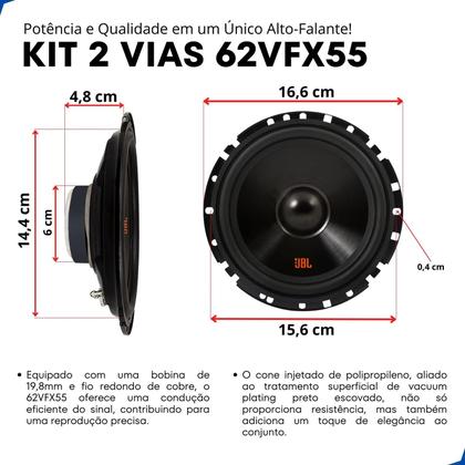 Imagem de Kit Duas Vias Jbl Flex 4 Alto Falantes 6 Polegadas 55w Rms