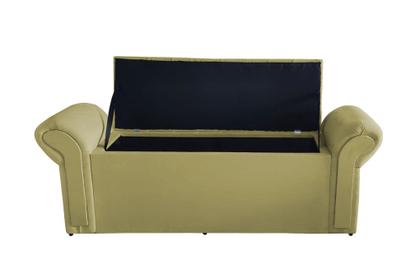 Imagem de Kit Dubaí Cabeceira De Cama Box Casal E Recamier Baú Queen 160 cm Suede Bege Eli Móveis