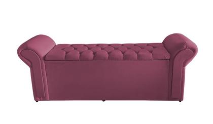 Imagem de Kit Dubaí Cabeceira De Cama Box Casal E Recamier Baú Solteiro 90 cm Suede Rosa Bebê Do Lar Móveis
