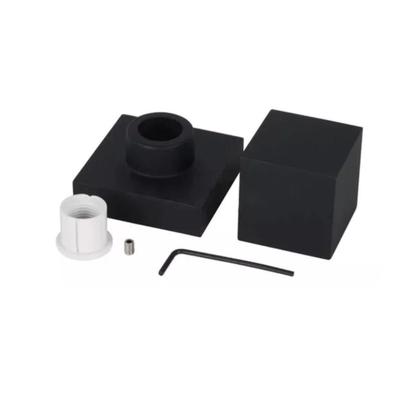 Imagem de Kit Ducha Chuveiro Slim Quadrado 20x20cm Inox 304 Preta com Braço + Acabamento de Registro para Chuveiro Preto 