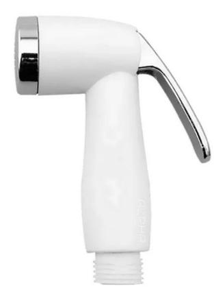 Imagem de Kit Ducha Higiênica Completa Banheiro Engate Flexível Inox 2,00m + Gatilho Top Branco + Registro