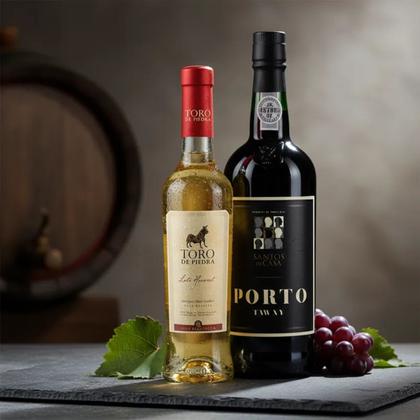 Imagem de KIT Dulçor  Vinho Branco Late Harvest Porto Tawny 375ml 750ml